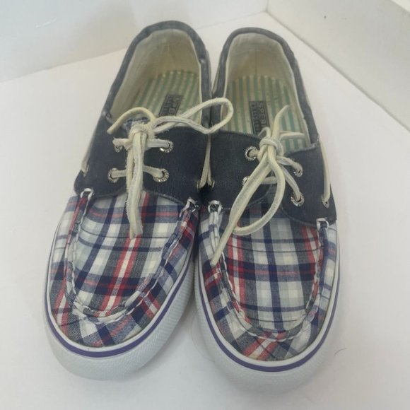 Sperry‎ Washed Plaid Boat Shoes Women's Size 6.5 M - Picture 2 of 8